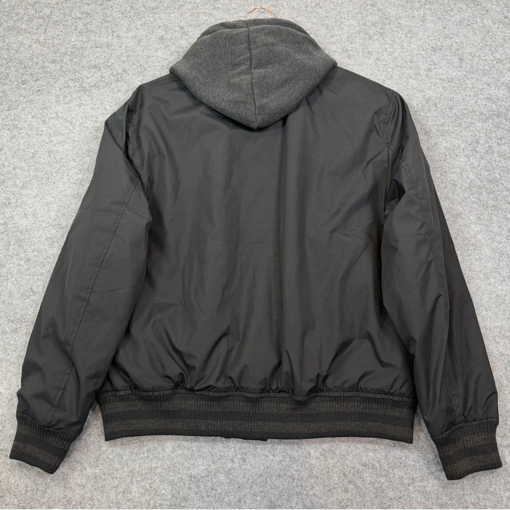 Grizzly Griptape Hooded Bomber Jacket Mens S Black Varsity Windbreaker New NWT